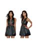 Three Floor Black Green Cocktail Dress Size 8 - photo 1