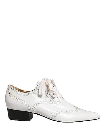 Dolce & Gabbana Basic White Leather Brogue Oxford Lace Up Women's Shoes (view 1)