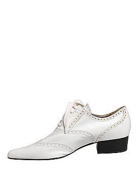 Dolce & Gabbana Basic White Leather Brogue Oxford Lace Up Women's Shoes (view 2)
