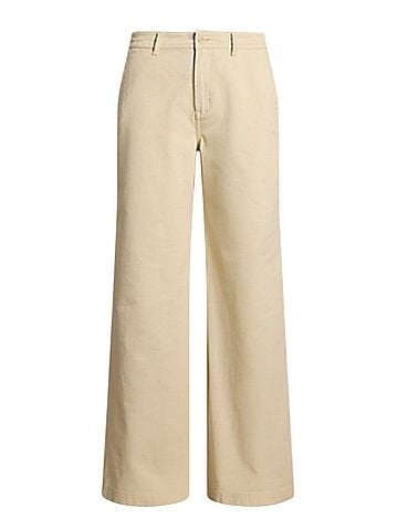 Ralph Lauren Cotton Twill Wide-Leg Casual Pants (view 1)