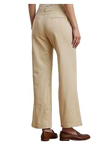 Ralph Lauren Cotton Twill Wide-Leg Casual Pants (view 2)