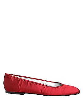 Dolce & Gabbana Basic Red Satin Fabric Ballet Slip On Flats Women's Shoes (view 1)