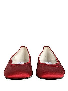 Dolce & Gabbana Basic Red Satin Fabric Ballet Slip On Flats Women's Shoes (view 2)