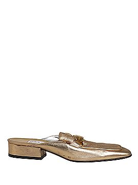 Dolce & Gabbana Basic Gold Leather Flats Slides Mule Loafers Women's Shoes (view 1)