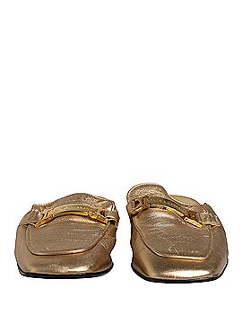 Dolce & Gabbana Basic Gold Leather Flats Slides Mule Loafers Women's Shoes (view 2)