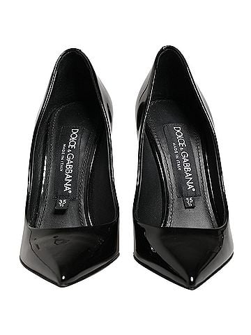 Dolce & Gabbana Basic Black Calf Leather Stiletto Heels Pumps Women's Shoes (view 2)
