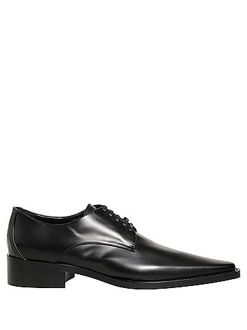 Dolce & Gabbana Basic Black Leather Lace Up Derby Dress Women's Shoes (view 1)