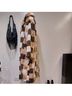 Nasty Gal Inc. 100% Polyester 100% Polyester Checkered-gingham Tan Brown Ivory Coat Size 10 - photo 12