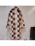 Nasty Gal Inc. 100% Polyester 100% Polyester Checkered-gingham Tan Brown Ivory Coat Size 10 - photo 6