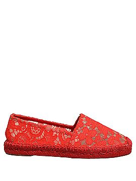 Dolce & Gabbana Basic Red Taormina Lace Espadrille Flats Women's Shoes (view 1)