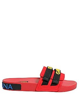Dolce & Gabbana Basic Red Neoprene Slides Flats Beachwear Women's Shoes (view 1)