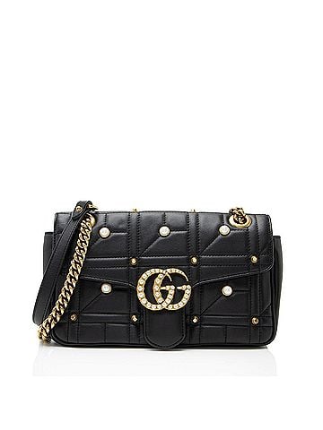 Gucci Gucci Matelasse Leather Pearl GG Marmont Small Flap Bag (view 1)