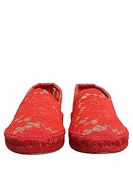 Dolce & Gabbana Basic Red Taormina Lace Espadrille Flats Women's Shoes (view 2)