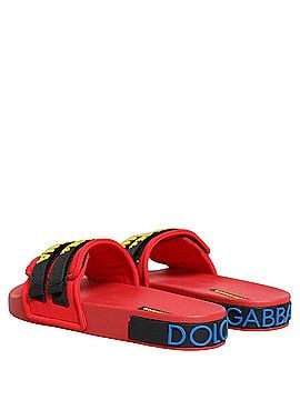 Dolce & Gabbana Basic Red Neoprene Slides Flats Beachwear Women's Shoes (view 2)