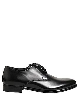 Dolce & Gabbana Basic Black Leather Lace Up Derby Dress Women's Shoes (view 1)