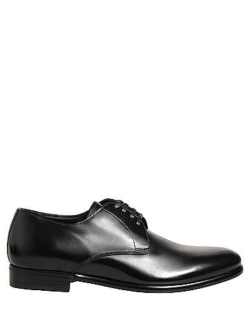 Dolce & Gabbana Basic Black Leather Lace Up Derby Dress Women's Shoes (view 1)
