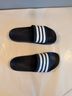 Adidas 100% Rubber Stripes Blue White Sandals Size 12 - photo 3