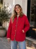 Alex Mill 100% Nylon 97% Cotton 3% Elastane 100% Polyester Solid Red Jacket Size S - photo 3