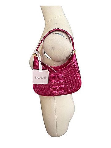 Sau Lee Hot Pink Crystal-Embellished Mini Shoulder Bag Shoulder Bag (view 1)