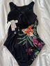 Jantzen 85% Polyamide 15% Elastane 93% Polyamide 7% Elastane 84% Polyamide 16% Elastane 100% Polyester Floral Black Blue One Piece Swimsuit Size 8 - photo 7