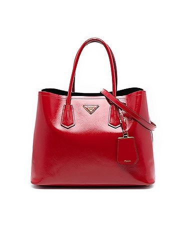 Prada Medium Saffiano Vernice Double Satchel (view 1)