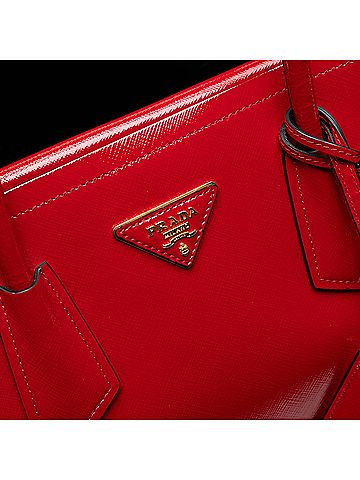 Prada Medium Saffiano Vernice Double Satchel (view 2)