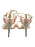 Giuseppe Zanotti 100% Leather Pink Gold Silver Heels Size 8 1/2 - photo 4