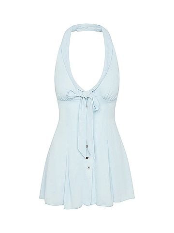 Frankies Bikinis Bloom Button Down Mini Dress Cocktail Dress (view 2)