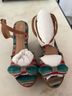 Anthropologie Stripes Multi Color Brown Wedges Size 8 - photo 4