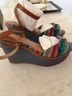 Anthropologie Stripes Multi Color Brown Wedges Size 8 - photo 5