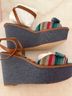 Anthropologie Stripes Multi Color Brown Wedges Size 8 - photo 6