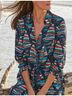 Soft Surroundings Print Blue Red Long Sleeve Button-Down Shirt Size XS (petite) - photo 4