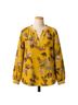 Johnny Was 100% Silk Floral Yellow Blouse Size XL - photo 1
