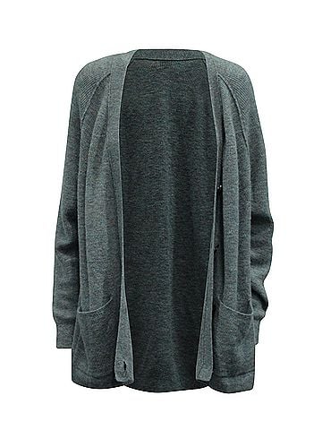 Acne Acne Studios Kianne Ribbed Cardigan in Grey Alpaca (view 1)