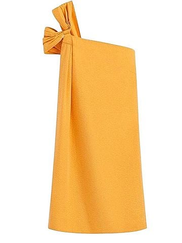 Cuyana Seersucker Twisted Shoulder Daffodil Casual Dress (view 2)
