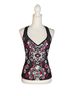 Athleta 80% Nylon 20% Spandex 100% Nylon Floral Black Pink White Swimsuit Top Size 0 - photo 1