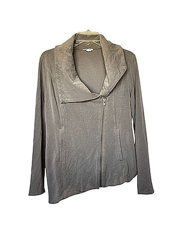 Helmut Lang Asymmetrical Zip Drape Collar Moto Style Jacket Jacket (view 1)