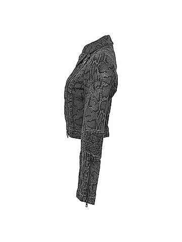 Stella McCartney Stella McCartney Snake Print Moto Jacket in Black Cotton (view 2)