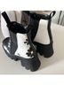 Lamoda Floral Black White Ankle Boots Size 5 - photo 3