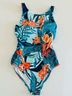 Jantzen 85% Polyamide 15% Elastane 93% Polyamide 7% Elastane 84% Polyamide 16% Elastane 100% Polyester Tropical Blue Orange One Piece Swimsuit Size 18 - photo 4