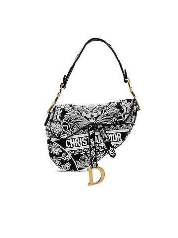 Dior Canvas Embroidered Ornamental Cornely Saddle Bag (view 1)