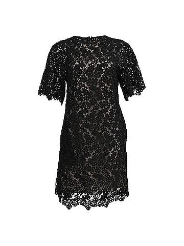 Erdem Erdem Aliya Floral-Lace Mini Dress in Black Polyester  (view 1)