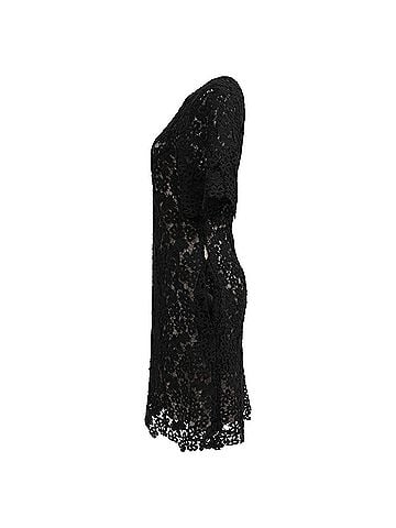 Erdem Erdem Aliya Floral-Lace Mini Dress in Black Polyester  (view 2)