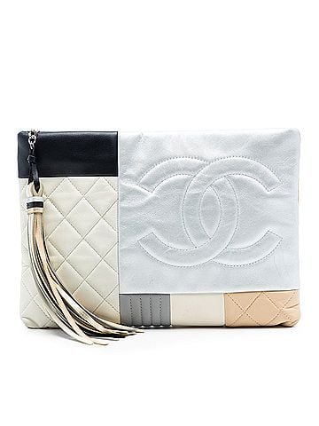 Chanel Quilted Lambskin Colorblock Patchwork O Case Clutch (view 1)