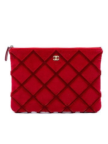 Chanel Medium CC Quilted Velvet O Case Clutch (view 1)