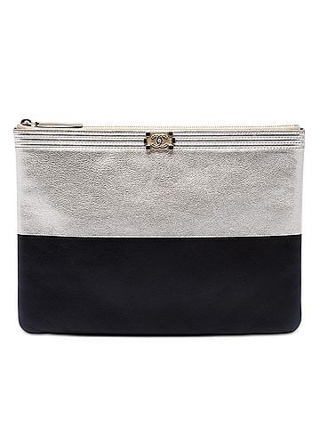 Chanel Medium Bicolor Goatskin Boy O Case Clutch (view 1)