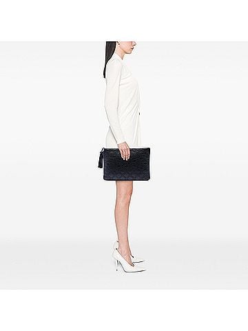 Chanel Large Quilted Lambskin Double Stitch Tassel O Case Clutch (view 2)