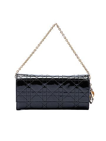 Dior Patent Cannage Lady Dior Wallet On Chain (view 1)