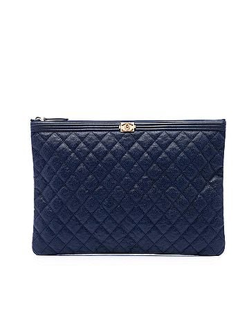 Chanel Large Quilted Caviar Boy O Case Clutch (view 1)