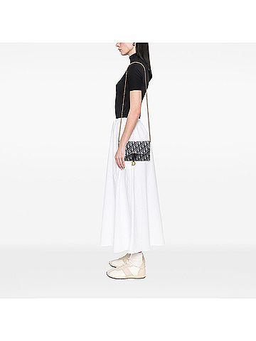 Dior Oblique Canvas Saddle Pouch Wallet on Chain (view 2)